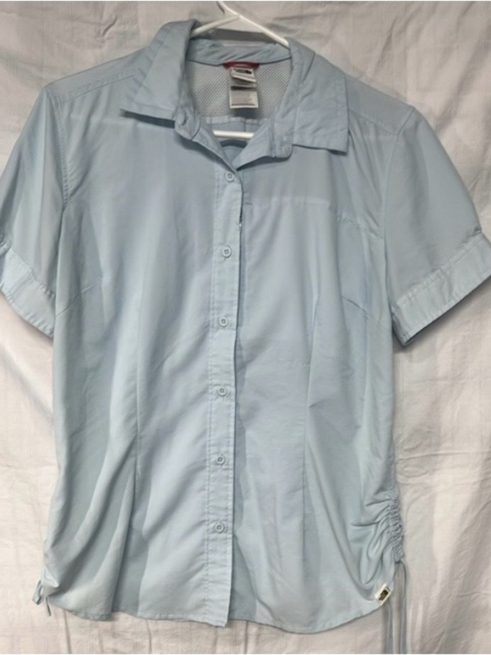 North Face Vapor Wick Light Blue Short Sleeve Women’s Shirt Size Large - Picture 2 of 5
